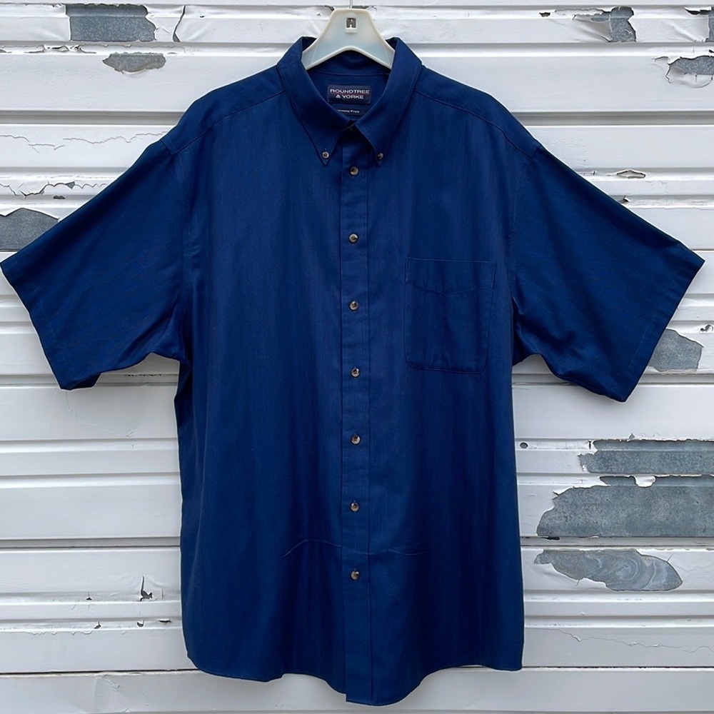 Roundtree & Yorke Wrinkle Free Striped SS Shirt Men's Big & Tall Sz 2X